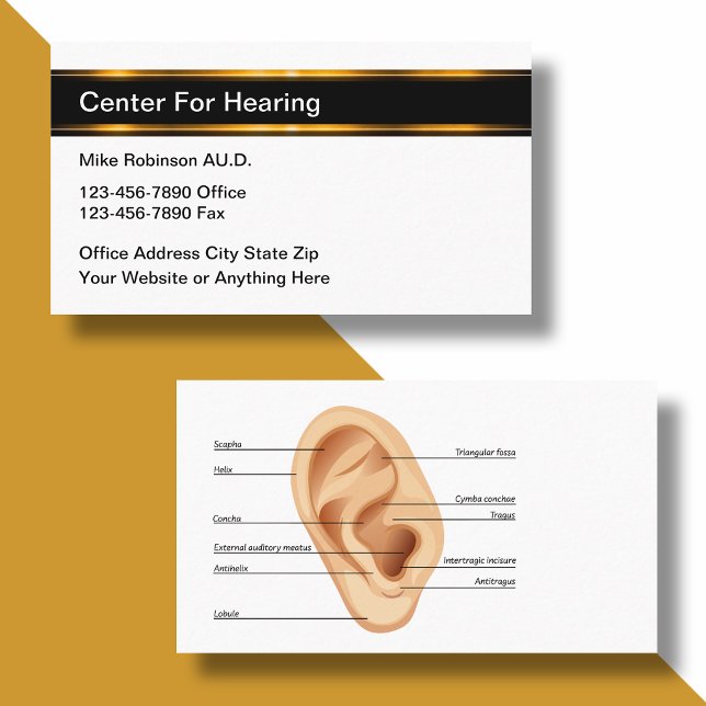 Cartão de Visita de Audiologista Médico com Design (Criador carregado)