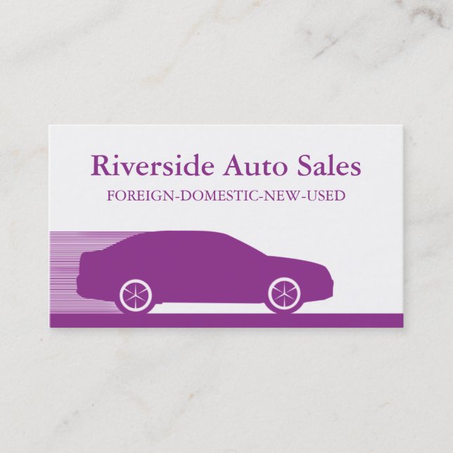 Cartão de visita de automóvel rápido, roxo (Frente)