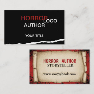 Cartão de Visita de Autor de Terror