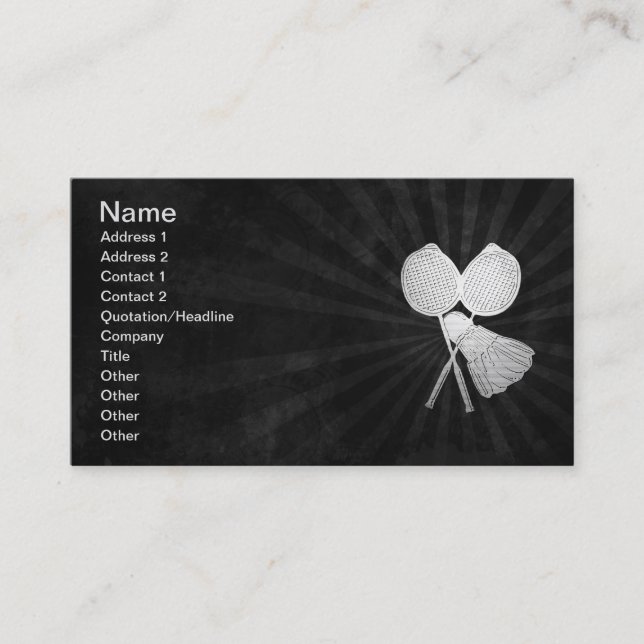 Cartão de visita De Badminton Para Pistas De Trein (Frente)