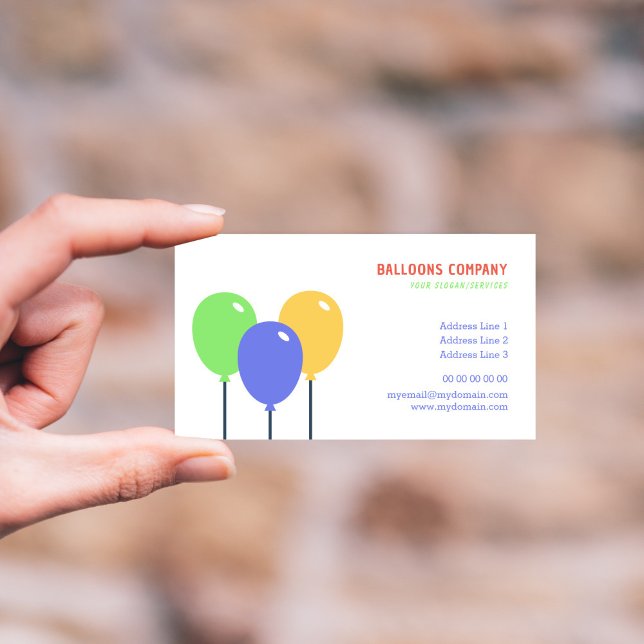 Cartão de visita de Balões Coloridos (Colorful Balloons Business Card)