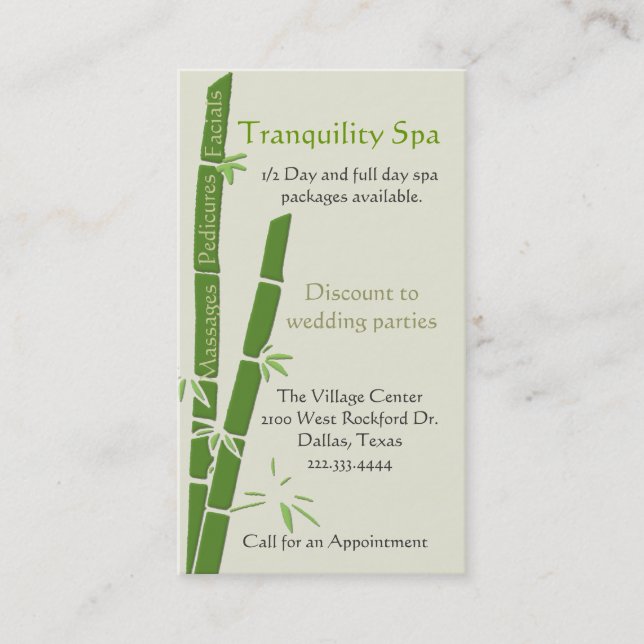 Cartão de visita de bambu (Frente)