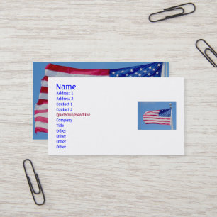 Cartão de visita de Bandeira Americana