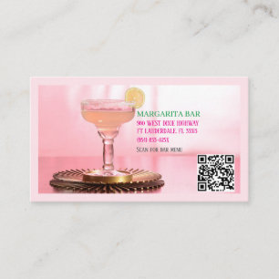 Cartão de visita de Bar de código QR e Lounge cor-