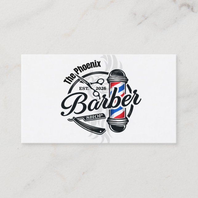 Cartão de Visita de Barbearia (Frente)