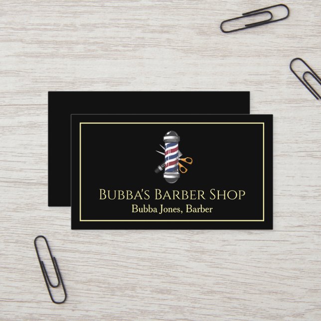 Cartão de Visita de Barbearia (Frente/Verso In Situ)
