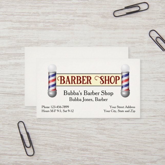 Cartão de Visita de Barbearia (Frente/Verso In Situ)