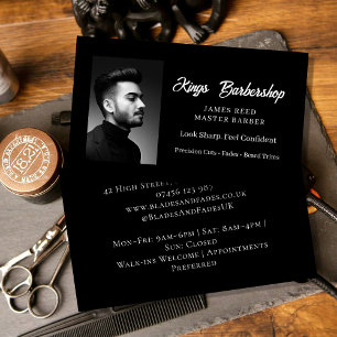 Cartão de Visita de Barbearia Moderna Corte de C
