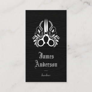 Cartão de Visita de Barbeiro Masculino Decorativo 
