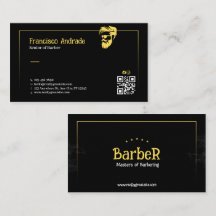 Cartão de Visita de Barbeiro Sênior Estilista Blac