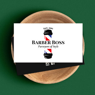 Cartão de visita de Barber Pole Barbershop Clássic