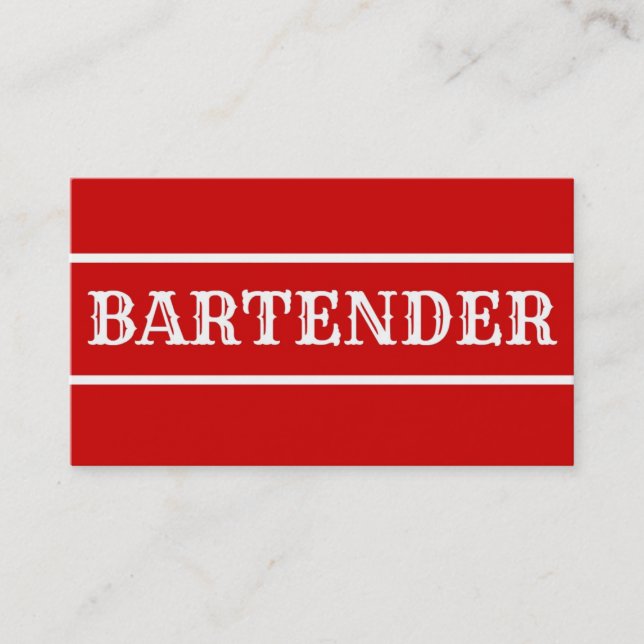 Cartão de visita de barman (Frente)