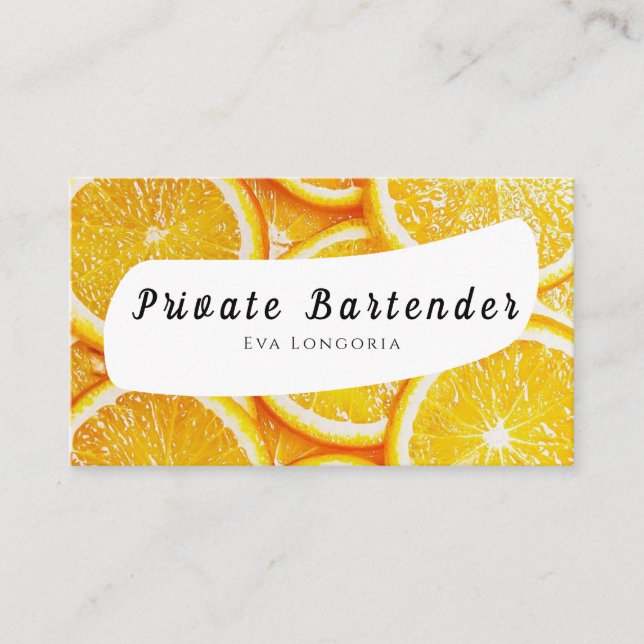 Cartão de visita de barman privado (Frente)