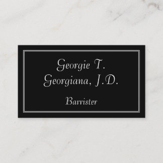 Cartão de visita de Barrister Elegante e Simples
