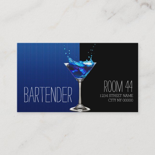 Cartão de visita de bartender profissional (Frente)