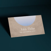 Cartão de visita de Beleza Azul Moderna Beige