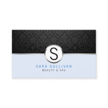 Cartão de visita de Beleza do Monograma do Damasco