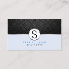 Cartão de visita de Beleza do Monograma do Damasco