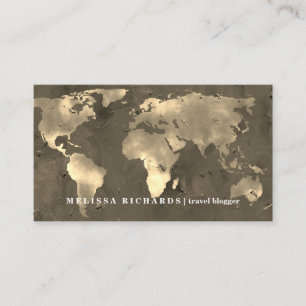 Cartão de Visita de Blog de Viagem Mapa Mundial Co