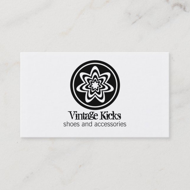 Cartão de visita de Bloqueio Funky Retro, Branco (Frente)