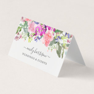 Cartão de visita de Blush Floral Brilhante Chic
