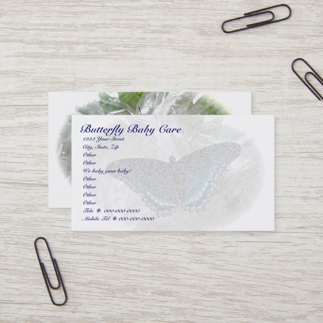 Cartão de visita de borboleta púrpura vermelha (Frente/Verso In Situ)