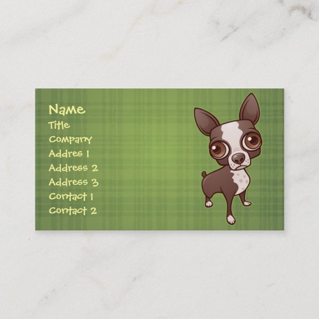 Cartão de visita de Boston Terrier (Frente)