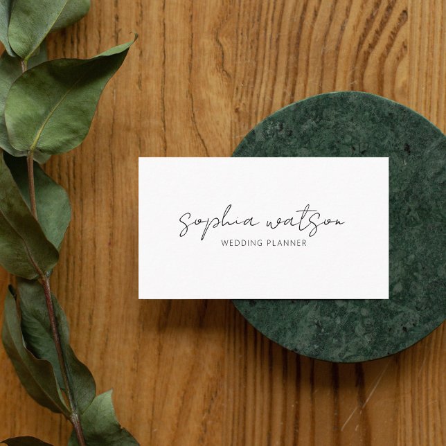 Cartão de visita de branco mínimo de assinatura de (Criador carregado)