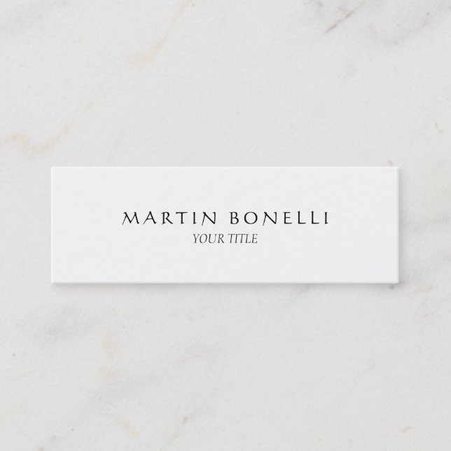 Cartão de visita de branco profissional fino simpl (Frente)