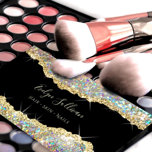 cartão de visita de brilho Dourado iridescente (Criador carregado)