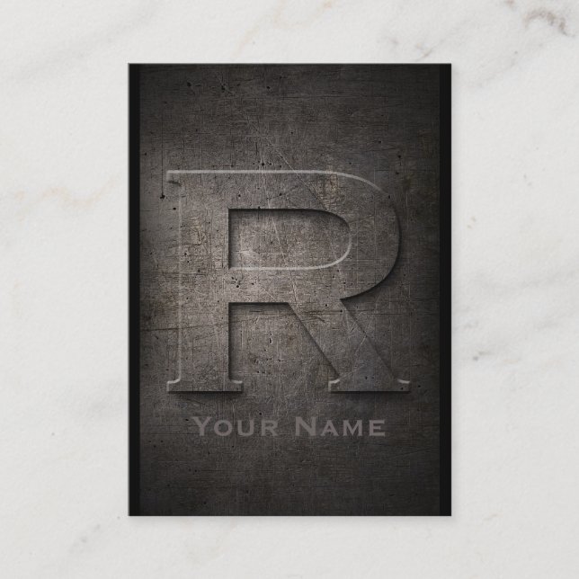 Cartão de visita de Bronze de Metal Monograma (Frente)