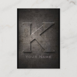 Cartão de visita de Bronze de metal, monograma em 