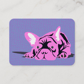 Cartão de Visita de Bulldog Francês, Rosa Preto Mo