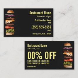 Cartão de visita de Burger