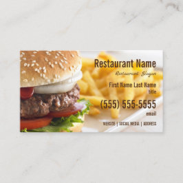 Cartão de visita de Burger