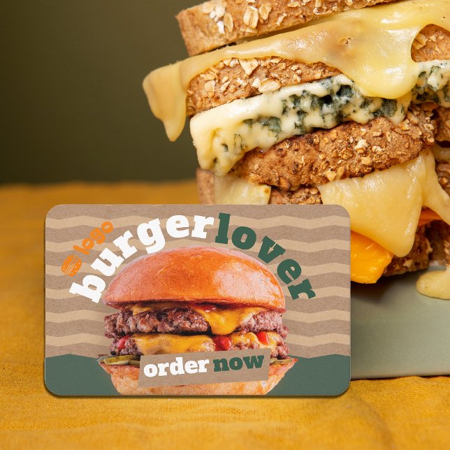 Cartão de visita de burgers de Comida rápida ( cafe, deli or food truck owners Business card featuring, #foodtruck #foodtruckerowner #craftpaper)