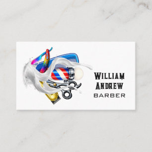 Cartão de Visita de Cabeleireiro de Barbearia Prof