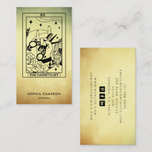 Cartão de Visita de Cabelereiro Tarot Gradiente Do