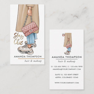 Cartão de visita de Café Cinza Rosa