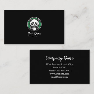 cartão de visita de café de urso panda