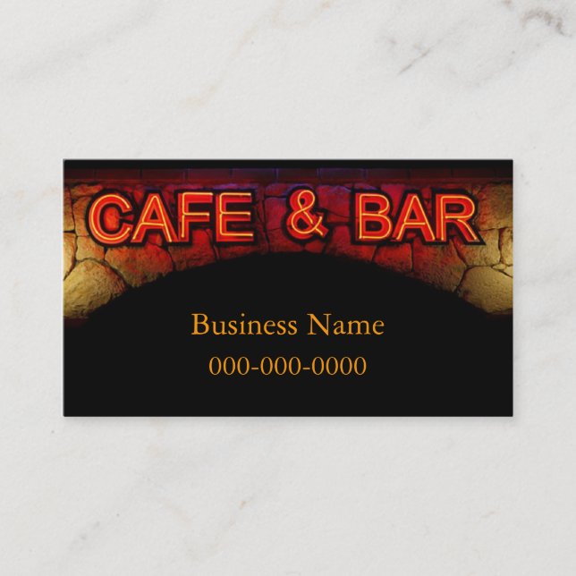 Cartão de Visita de Café e Bar (Frente)