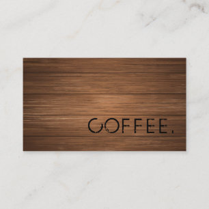 Cartão de visita de café Rustic Brown Wooden Loy