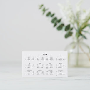 cartão de visita de Calendário do Tamanho da Car