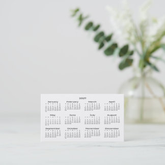 cartão de visita de Calendário do Tamanho da Carte