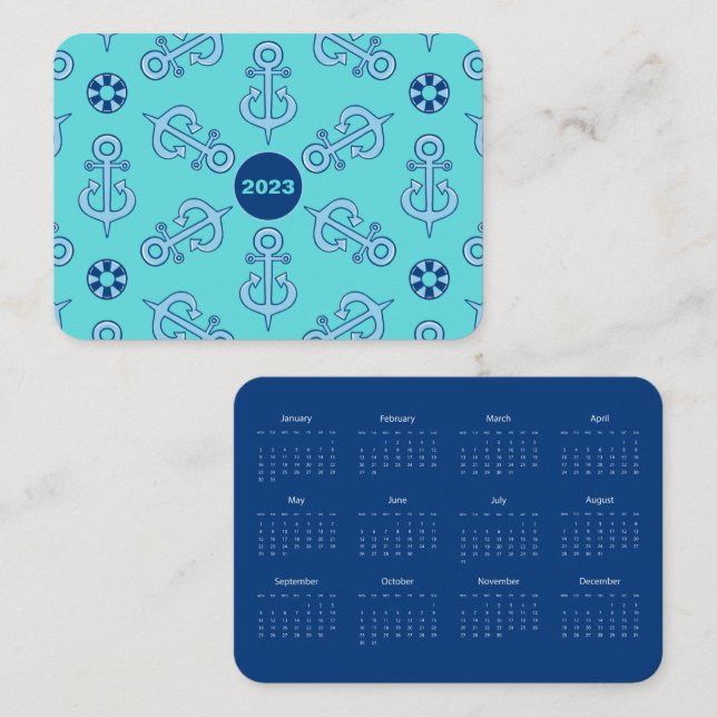 cartão de visita de calendário mini 2023 (Frente/Verso)