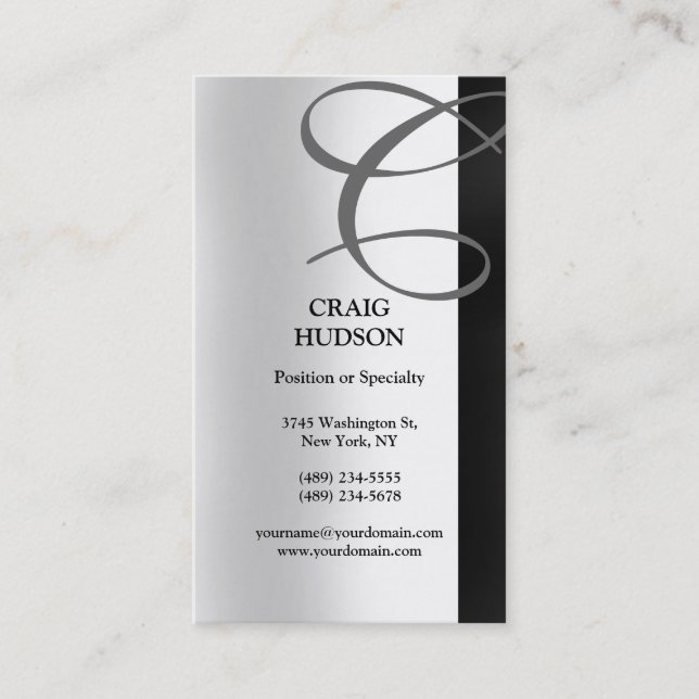 Cartão de visita de caligrafia monográfica (Frente)