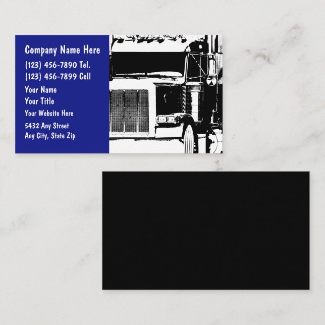 Cartão de visita de caminhão (Frente/Verso)