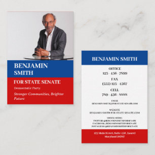 Cartão de Visita de Campanha Política com Foto Per