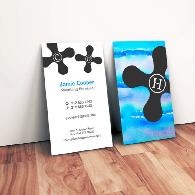 Cartão de visita de Canalização Profissional Moder (Criador carregado)