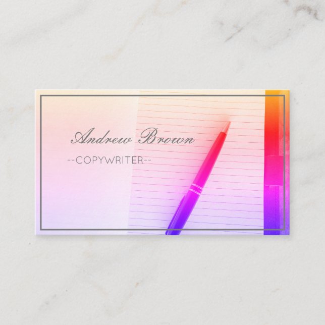 Cartão de visita de Caneta de notebook para redato (Frente)